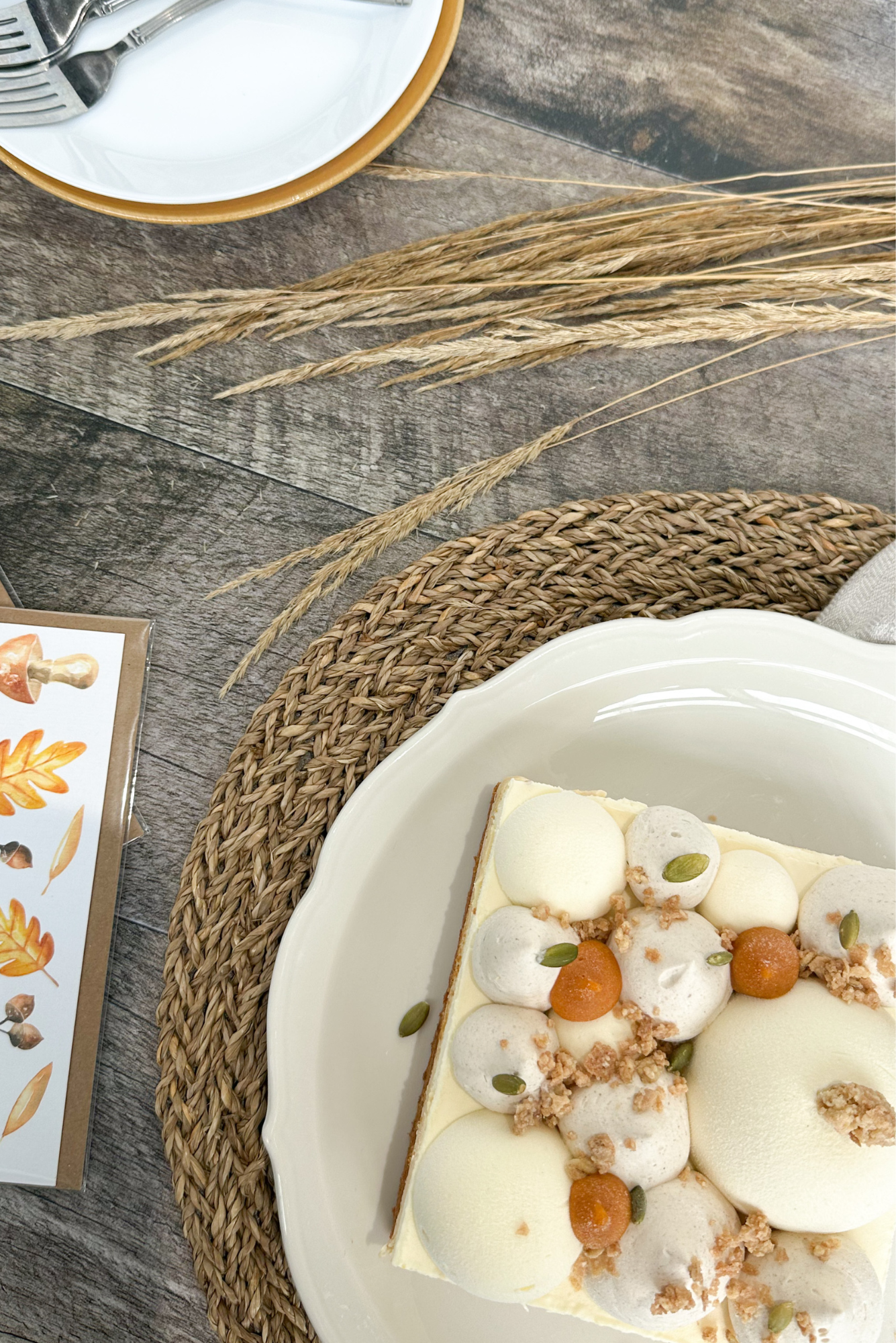 Gâteau citrouille, épices et sucre à la crème