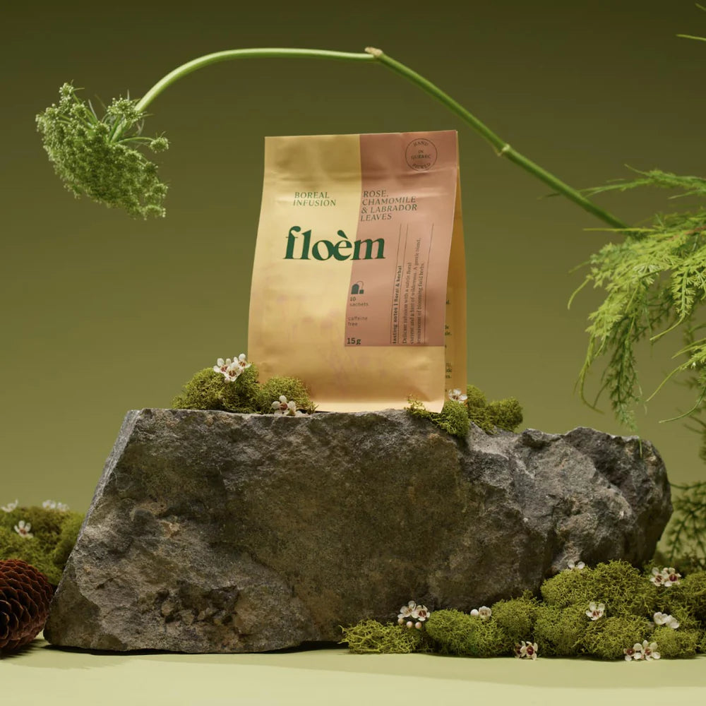 Rose, camomille et feuilles du Labrador - Floèm