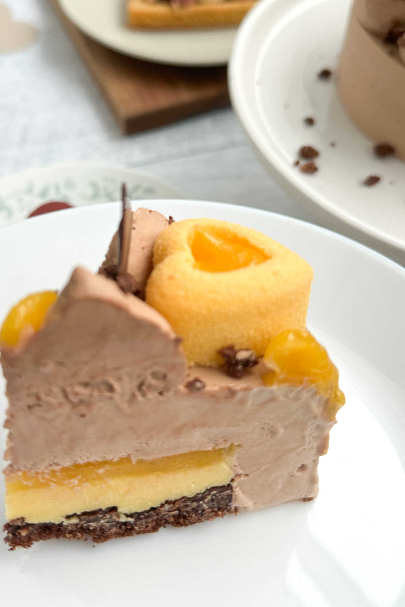 Gâteau chocolat au lait et fruits de la passion