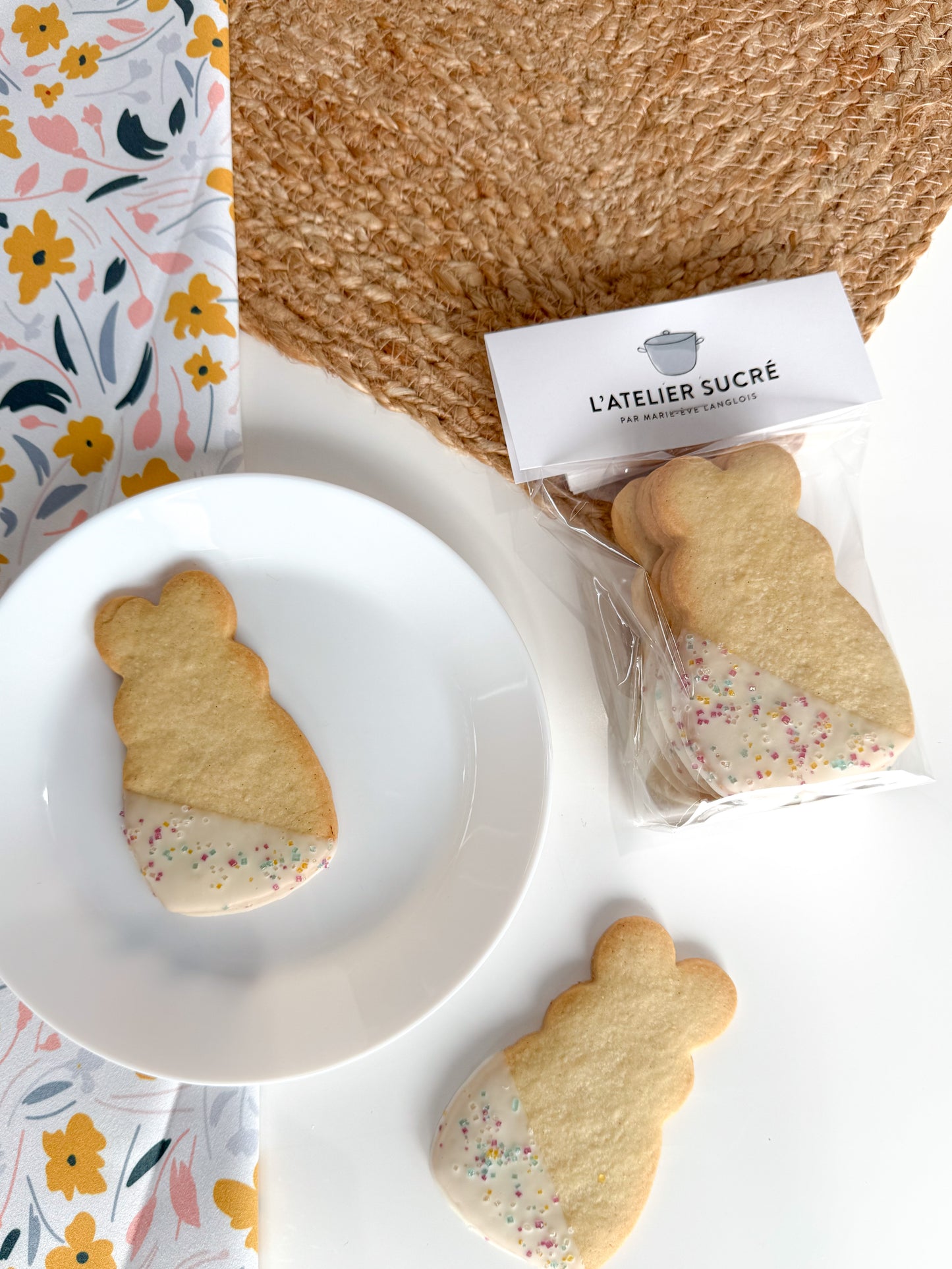 Sablés Trempés - LAPIN chocolat blanc